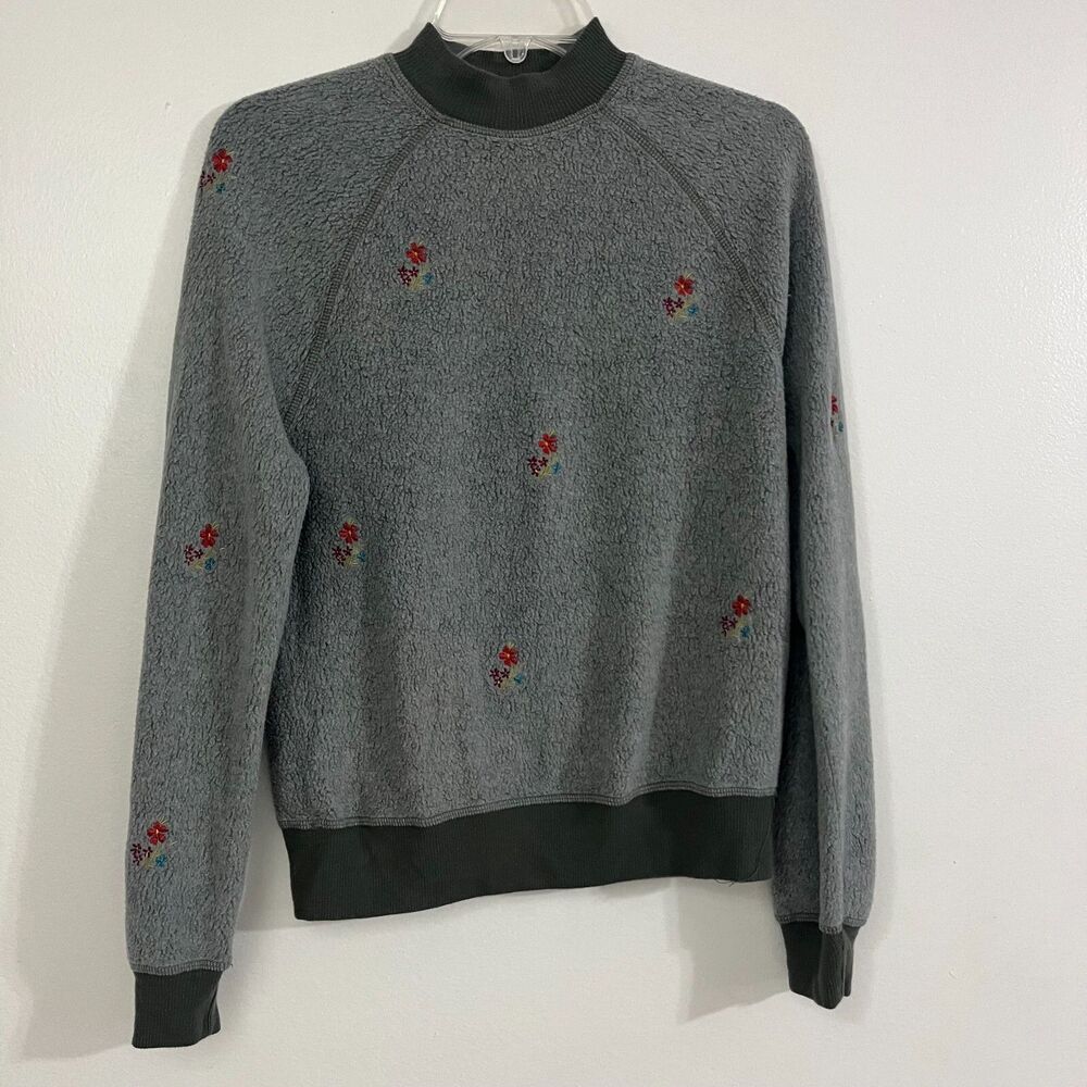 Anthropologie T.La Women's Moss Long Sleeve Mock Neck Embroidered Sweater Sz‎ S